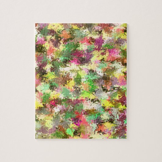 Paint Splatter herfstkleur bladeren Abstract Legpuzzel (Verticaal)