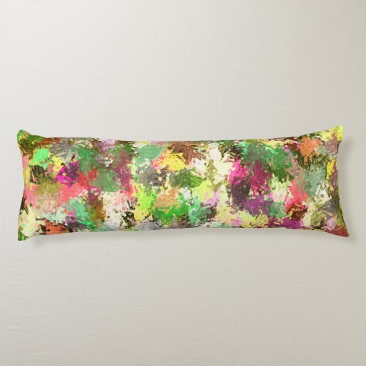 Paint Splatter herfstkleur bladeren Abstract Lichaamskussen (Achterkant)