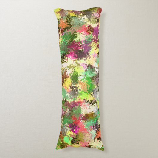 Paint Splatter herfstkleur bladeren Abstract Lichaamskussen (Voorkant Verticaal)