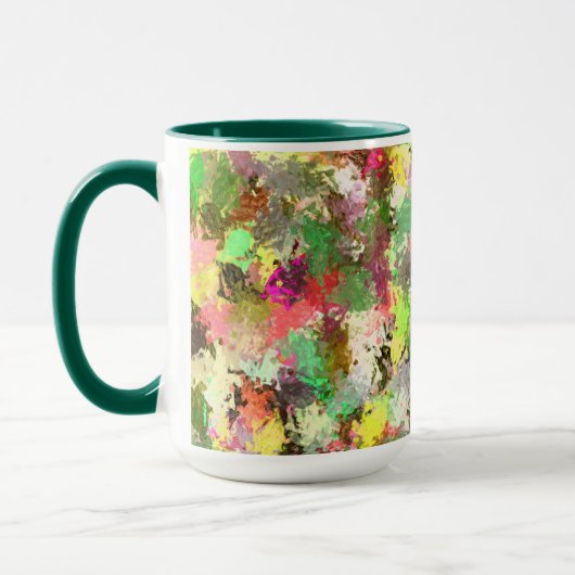 Paint Splatter herfstkleur bladeren Abstract Mok (Links)