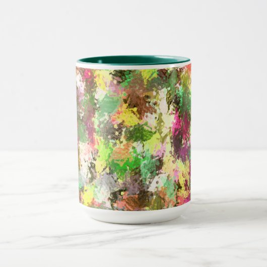Paint Splatter herfstkleur bladeren Abstract Mok (Midden)