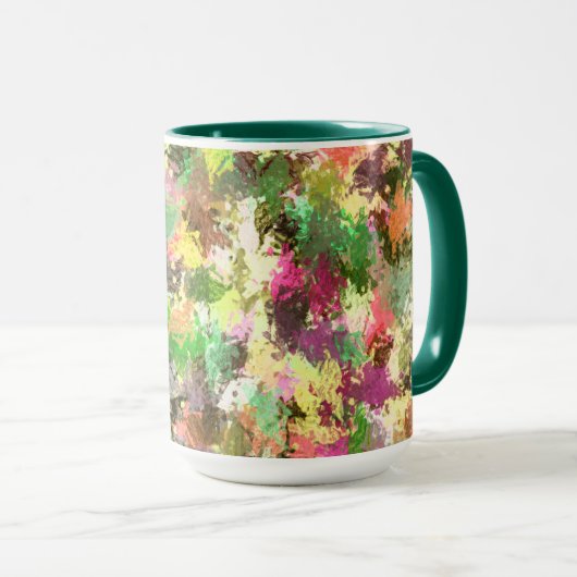 Paint Splatter herfstkleur bladeren Abstract Mok (Voorkant rechts)