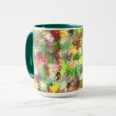 Paint Splatter herfstkleur bladeren Abstract Mok (Voorkant links)