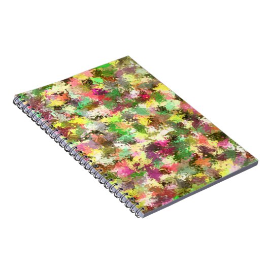 Paint Splatter herfstkleur bladeren Abstract Notitieboek (Rechterzijde)