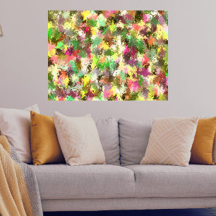 Paint Splatter herfstkleur bladeren Abstract Perfect Poster