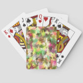 Paint Splatter herfstkleur bladeren Abstract Pokerkaarten (Achterkant)