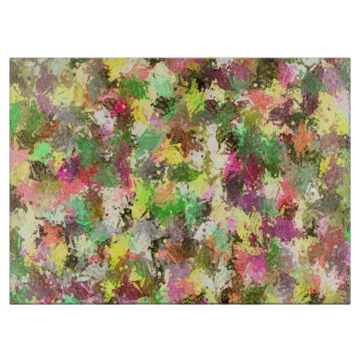 Paint Splatter herfstkleur bladeren Abstract Snijplank (Voorkant)
