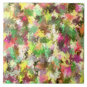 Paint Splatter herfstkleur bladeren Abstract Tegeltje (Voorkant)