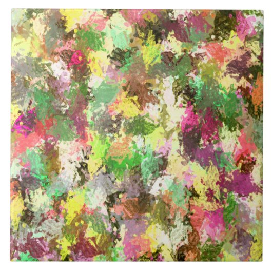 Paint Splatter herfstkleur bladeren Abstract Tegeltje (Voorkant)