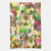 Paint Splatter herfstkleur bladeren Abstract Theedoek (Verticaal)