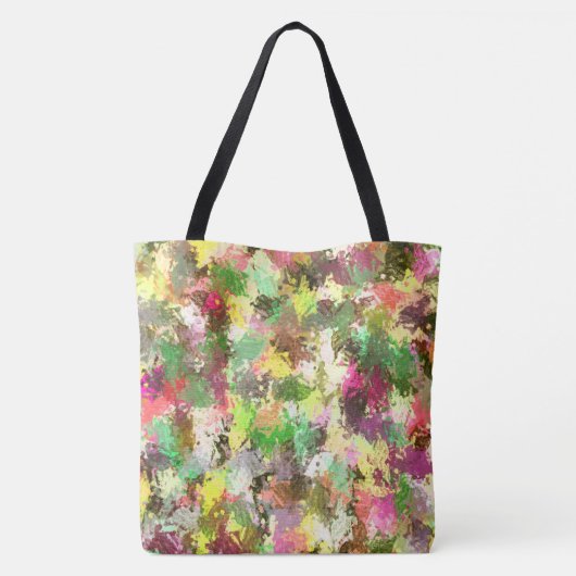 Paint Splatter herfstkleur bladeren Abstract Tote Bag (Achterkant)