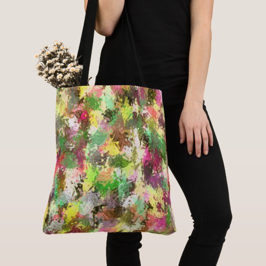 Paint Splatter herfstkleur bladeren Abstract Tote Bag (Dichtbij)