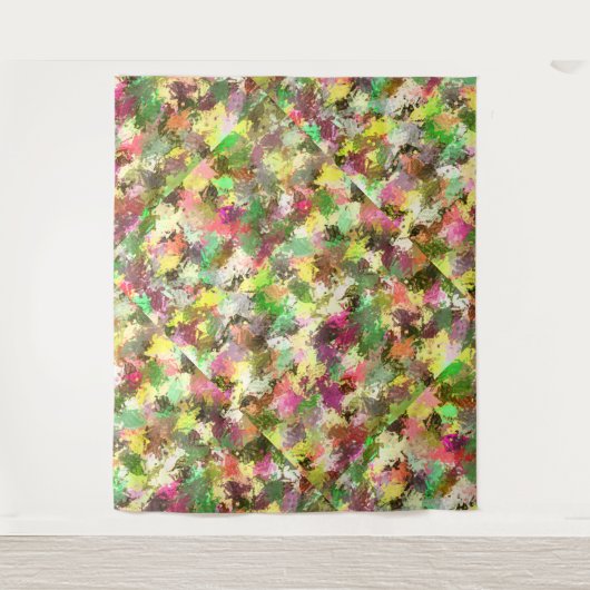 Paint Splatter herfstkleur bladeren Abstract Wandkleed (Voorkant)