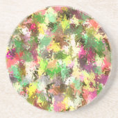 Paint Splatter herfstkleur bladeren Abstract Zandsteen Onderzetter (Voorkant)