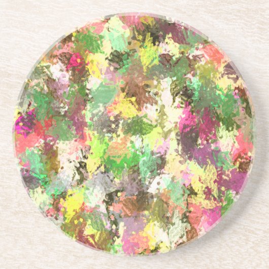 Paint Splatter herfstkleur bladeren Abstract Zandsteen Onderzetter (Voorkant)