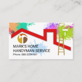 Paint Splatter Home Handyman Painter Visitekaartje (Voorkant)