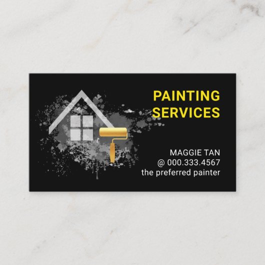 Paint Splatter Home Painting Service Visitekaartje (Voorkant)