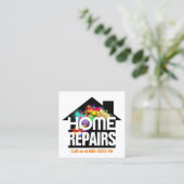 Paint Splatter Home Reparaties Gebouw Vierkante Visitekaartje (Staand voorkant)