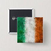 Paint Splatter Irish Flag Vierkante Button 5,1 Cm (Voorkant /achterkant)