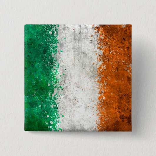 Paint Splatter Irish Flag Vierkante Button 5,1 Cm (Voorkant)