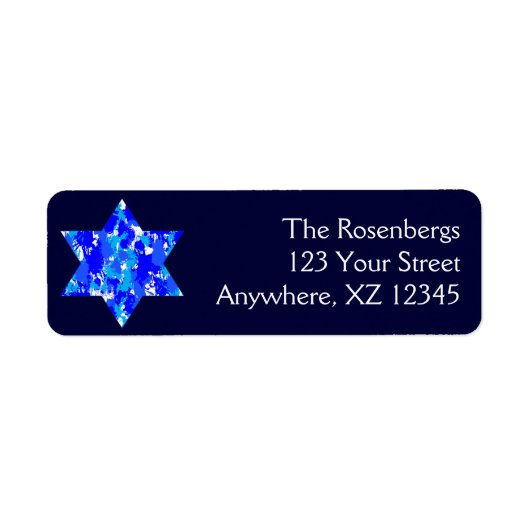 Paint Splatter Jewish Star Etiket (Voorkant)
