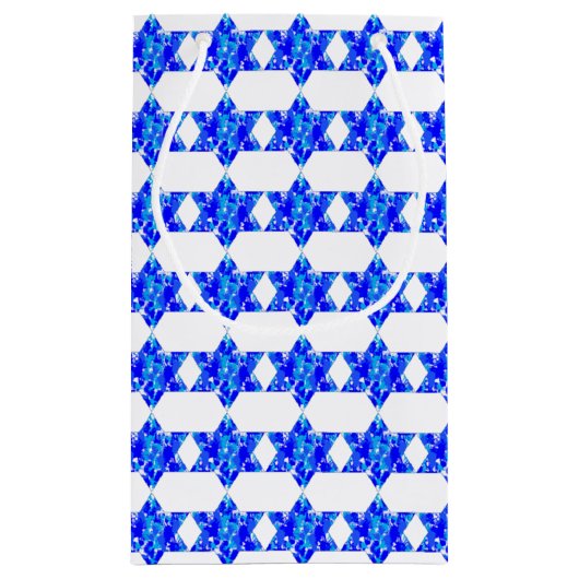 Paint Splatter Joodse sterren Klein Cadeauzakje (Achterkant)