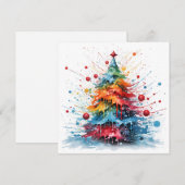 Paint splatter kerstboom wenskaart feestdagenkaart (Voorkant / Achterkant)