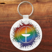 Paint Splatter LGBT Rainbow Unitair universeel Sleutelhanger (Voorkant)