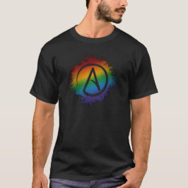 Paint Splatter LGBTQ Pride Rainbow Atheist Symbol T-shirt