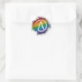 Paint Splatter LGBTQ Pride Rainbow Atheist Symbol Vierkante Sticker (Tas)