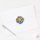 Paint Splatter LGBTQ Pride Rainbow Atheist Symbol Vierkante Sticker (Envelop)