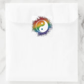 Paint Splatter LGBTQ Pride Rainbow Yin en Yang Vierkante Sticker (Tas)