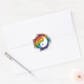 Paint Splatter LGBTQ Pride Rainbow Yin en Yang Vierkante Sticker (Envelop)