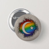 Paint Splatter LGBTQ Rainbow Star en Crescent Ronde Button 5,7 Cm (Voorkant /achterkant)
