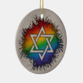 Paint Splatter LGBTQ Rainbow Star van David Keramisch Ornament (Rechts)