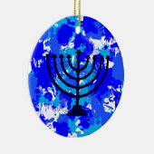 Paint Splatter Menorah Keramisch Ornament (Rechts)