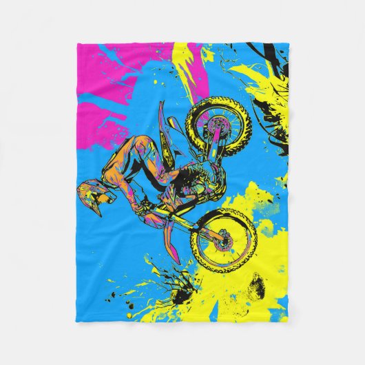 Paint Splatter - Motorcross Rider Fleece Deken (Voorkant)