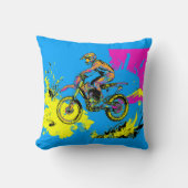 Paint Splatter - Motorcross Rider Kussen (Voorkant)