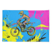 Paint Splatter - Motorcross Rider Kussensloop (Achterkant)