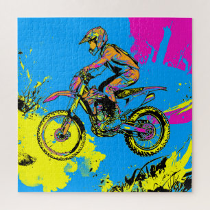 Paint Splatter - Motorcross Rider Legpuzzel