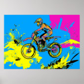 Paint Splatter - Motorcross Rider Poster (Voorkant)