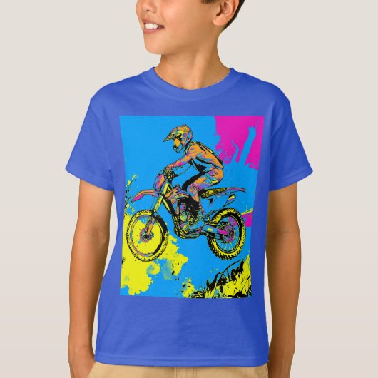Paint Splatter - Motorcross Rider T-shirt (Voorkant)