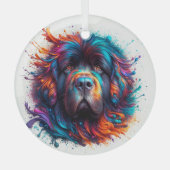 Paint Splatter Newf Circle Ornament (Voorkant)