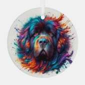 Paint Splatter Newf Circle Ornament (Achterkant)