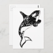 Paint Splatter Orca Art Briefkaart (Voorkant / Achterkant)