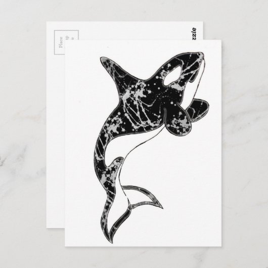 Paint Splatter Orca Art Briefkaart (Voorkant / Achterkant)