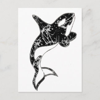 Paint Splatter Orca Art Briefkaart