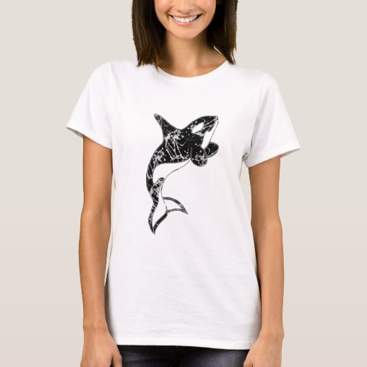 Paint Splatter Orca Art T-shirt (Voorkant)