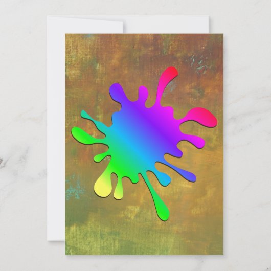 Paint Splatter Paintball Birthday Kaart (Achterkant)