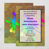 Paint Splatter Paintball Birthday Kaart (Voorkant / Achterkant)